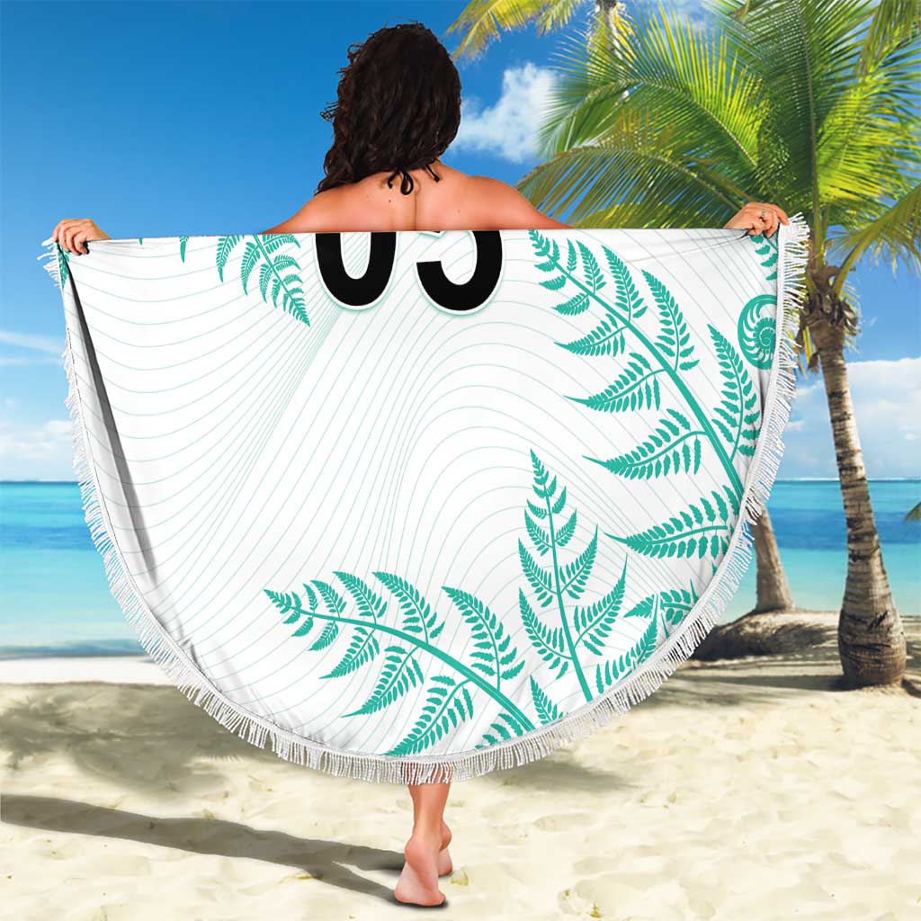 Custom New Zealand Football Beach Blanket Aotearoa Pride Aqua Version LT05 - Polynesian Pride