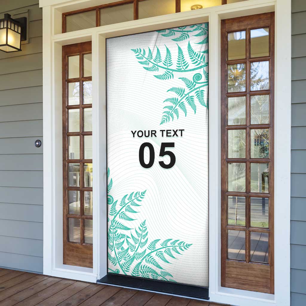 Custom New Zealand Football Door Cover Aotearoa Pride Aqua Version - Polynesian Pride