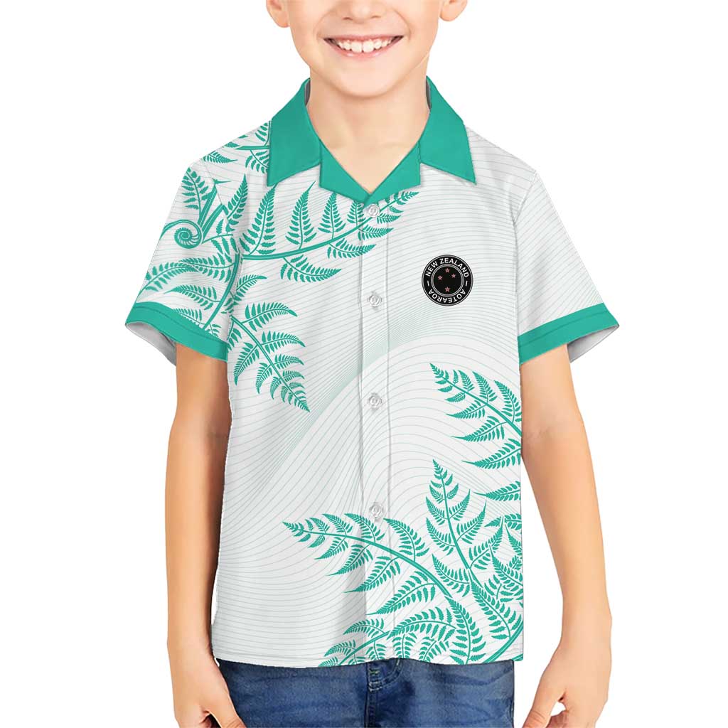 Custom New Zealand Football Family Matching Mermaid Dress and Hawaiian Shirt Aotearoa Pride Aqua Version - Polynesian Pride