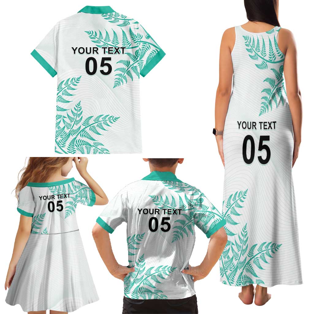 Custom New Zealand Football Family Matching Tank Maxi Dress and Hawaiian Shirt Aotearoa Pride Aqua Version - Polynesian Pride