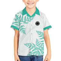 Custom New Zealand Football Family Matching Tank Maxi Dress and Hawaiian Shirt Aotearoa Pride Aqua Version - Polynesian Pride