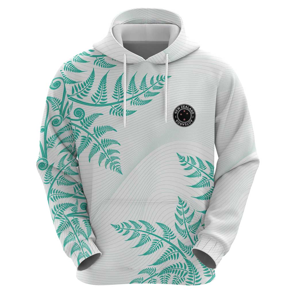 Custom New Zealand Football Hoodie Aotearoa Pride Aqua Version LT05 - Polynesian Pride
