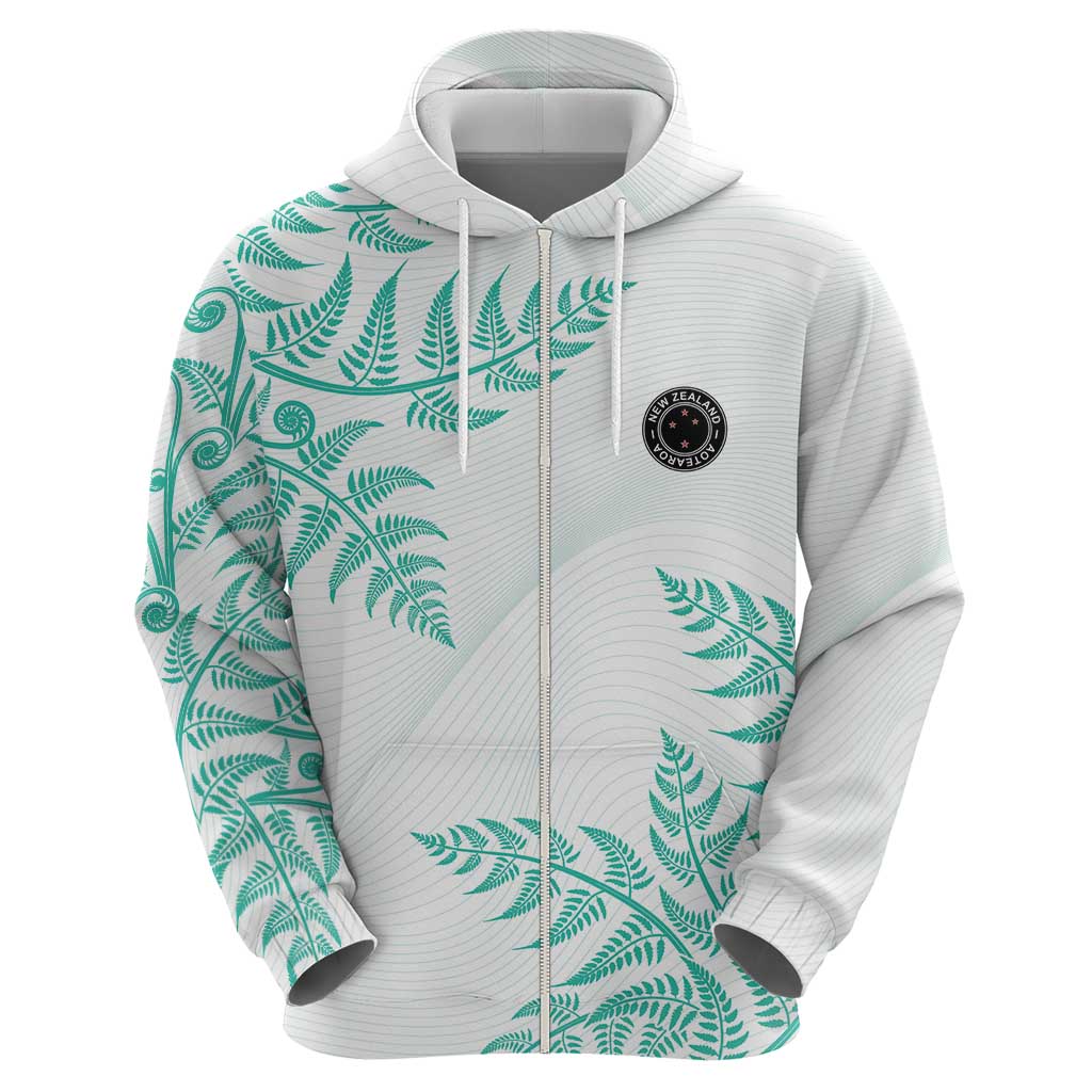 Custom New Zealand Football Hoodie Aotearoa Pride Aqua Version LT05 - Polynesian Pride