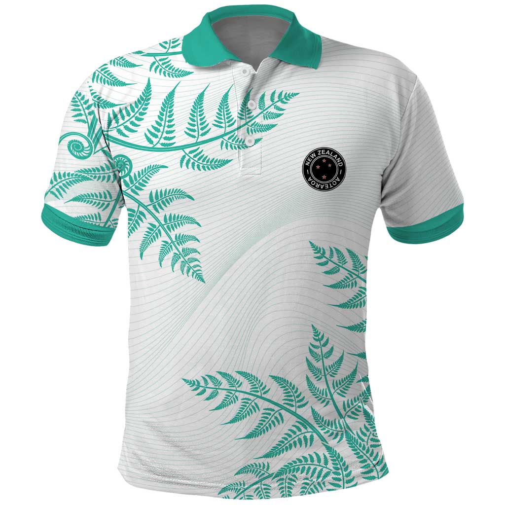 Custom New Zealand Football Polo Shirt Aotearoa Pride Aqua Version - Polynesian Pride
