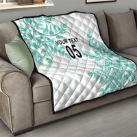Custom New Zealand Football Quilt Aotearoa Pride Aqua Version - Polynesian Pride