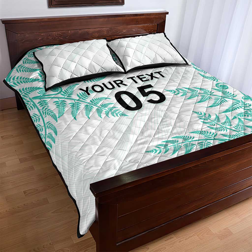 Custom New Zealand Football Quilt Bed Set Aotearoa Pride Aqua Version - Polynesian Pride
