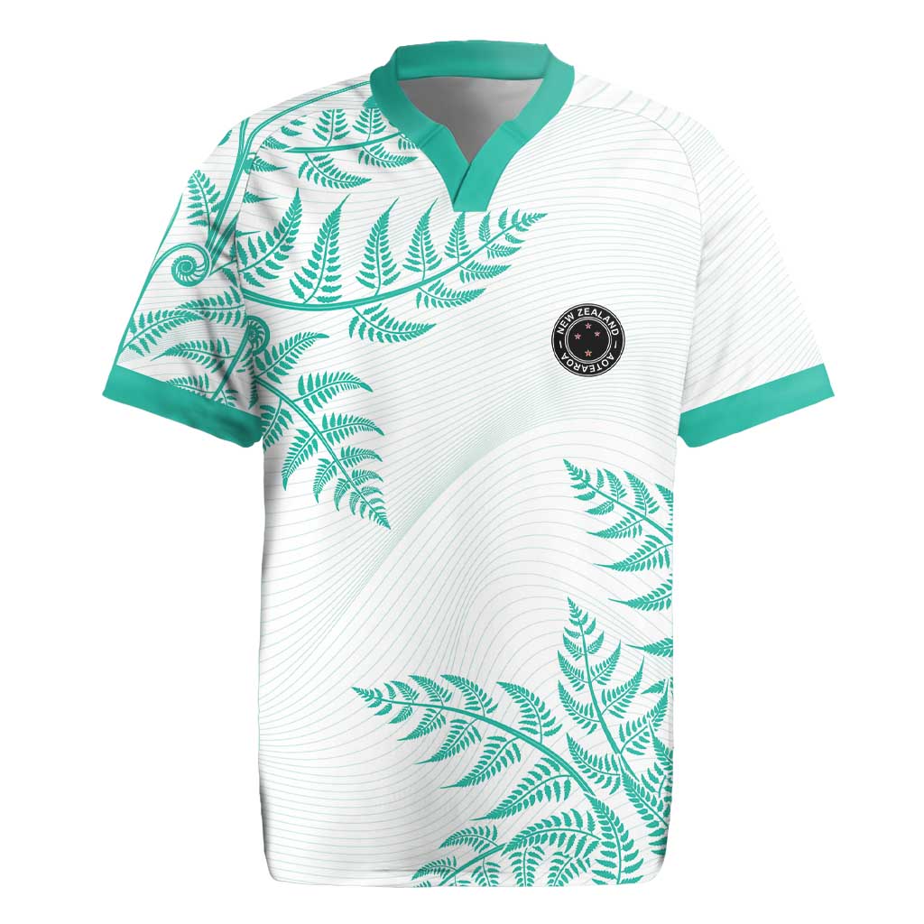 Custom New Zealand Football Rugby Jersey Aotearoa Pride Aqua Version - Polynesian Pride