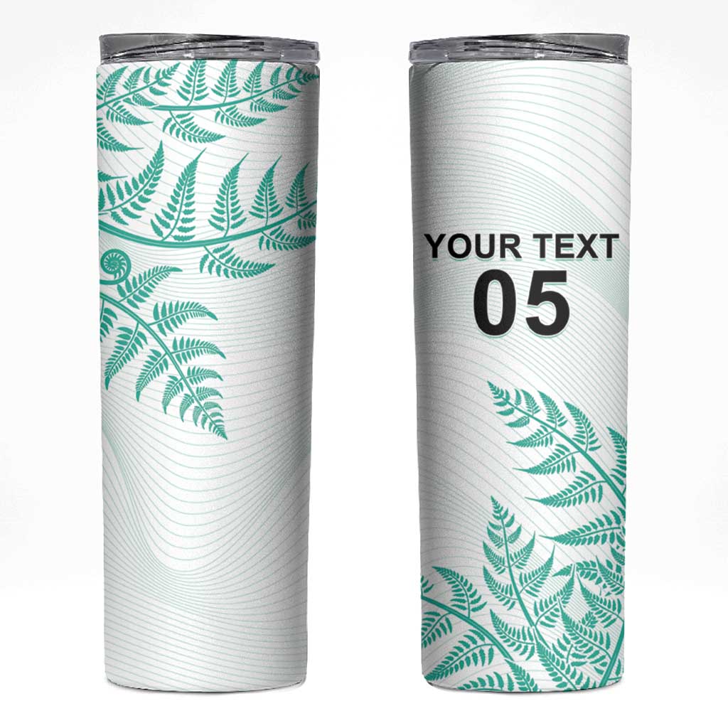 Custom New Zealand Football Skinny Tumbler Aotearoa Pride Aqua Version LT05 Aqua - Polynesian Pride