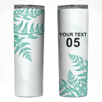 Custom New Zealand Football Skinny Tumbler Aotearoa Pride Aqua Version LT05 Aqua - Polynesian Pride