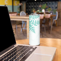 Custom New Zealand Football Skinny Tumbler Aotearoa Pride Aqua Version LT05 - Polynesian Pride