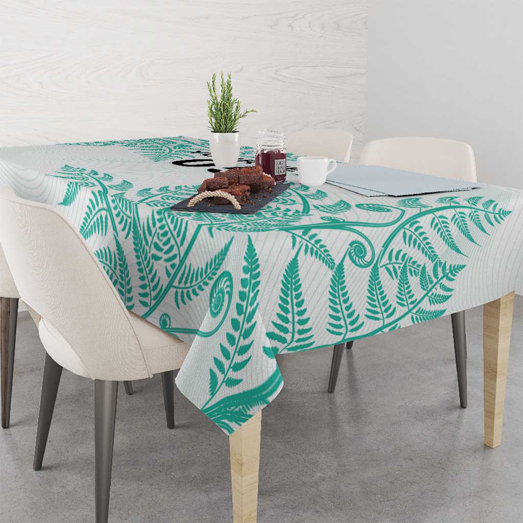 Custom New Zealand Football Tablecloth Aotearoa Pride Aqua Version LT05 - Polynesian Pride