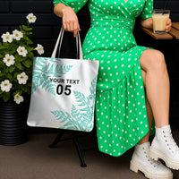 Custom New Zealand Football Tote Bag Aotearoa Pride Aqua Version - Polynesian Pride