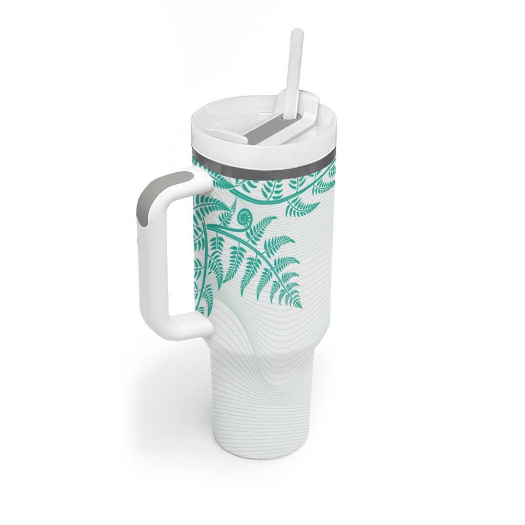Custom New Zealand Football Tumbler With Handle Aotearoa Pride Aqua Version LT05 - Polynesian Pride