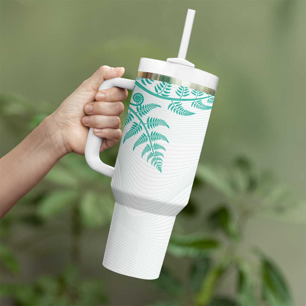 Custom New Zealand Football Tumbler With Handle Aotearoa Pride Aqua Version LT05 - Polynesian Pride