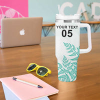 Custom New Zealand Football Tumbler With Handle Aotearoa Pride Aqua Version LT05 - Polynesian Pride