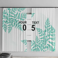 Custom New Zealand Football Window Curtain Aotearoa Pride Aqua Version LT05 With Hooks Aqua - Polynesian Pride