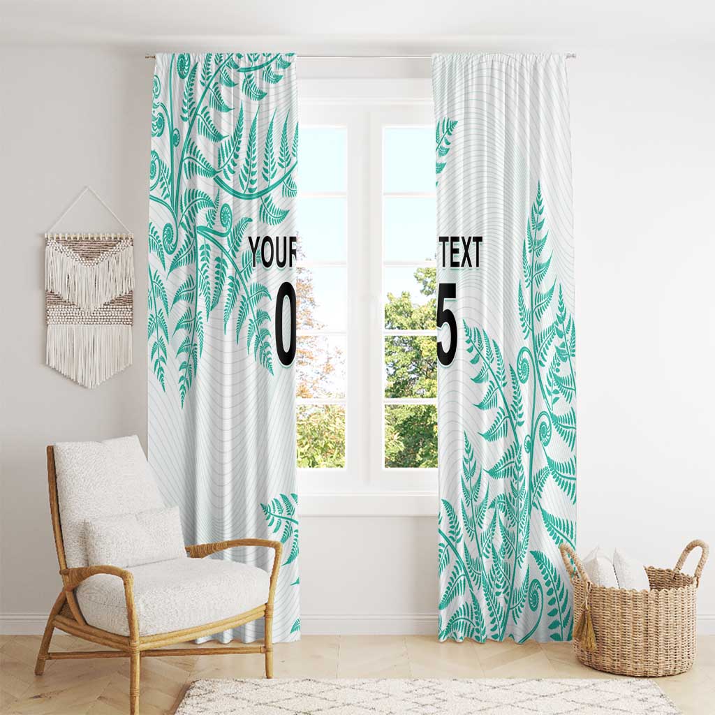 Custom New Zealand Football Window Curtain Aotearoa Pride Aqua Version LT05 - Polynesian Pride