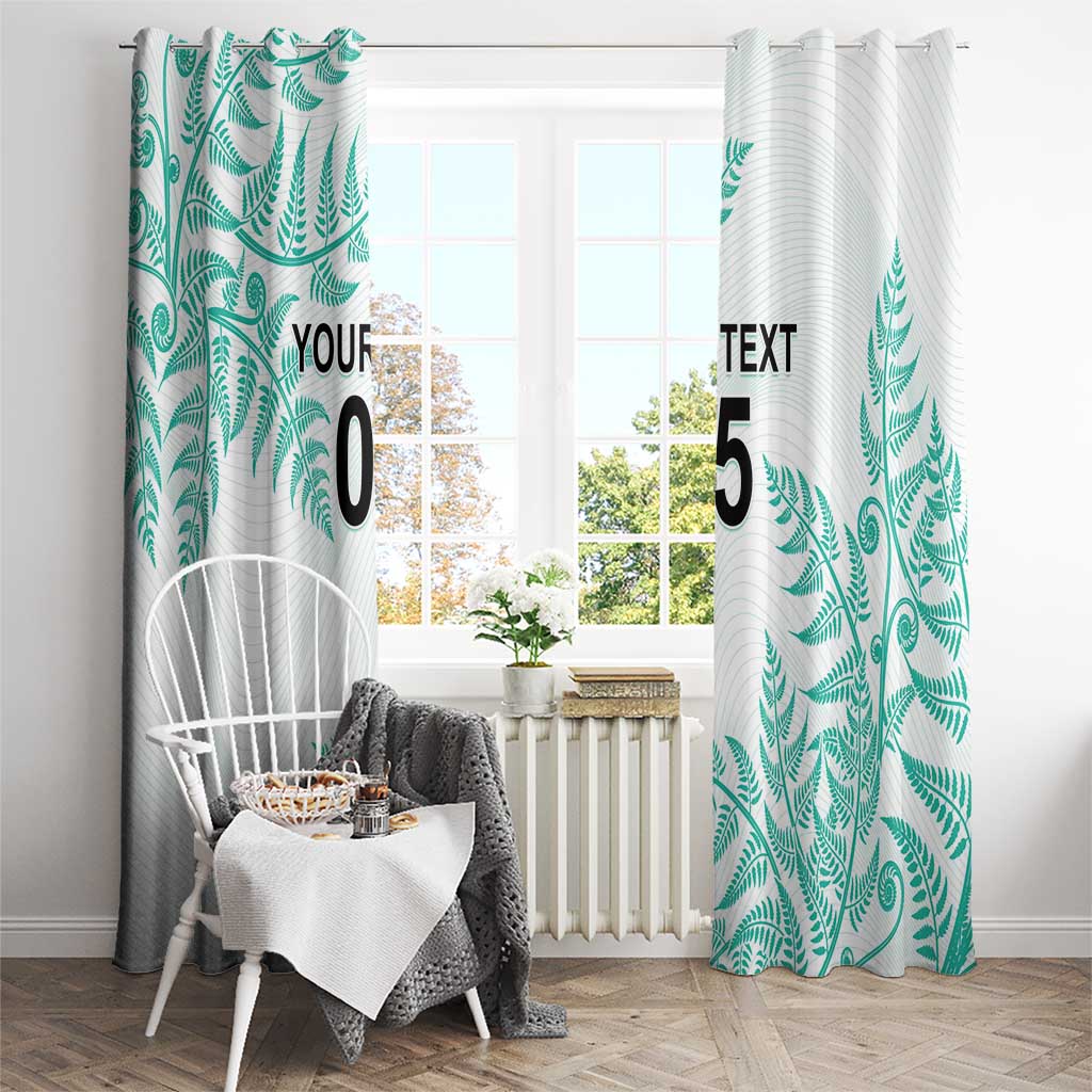 Custom New Zealand Football Window Curtain Aotearoa Pride Aqua Version LT05 - Polynesian Pride