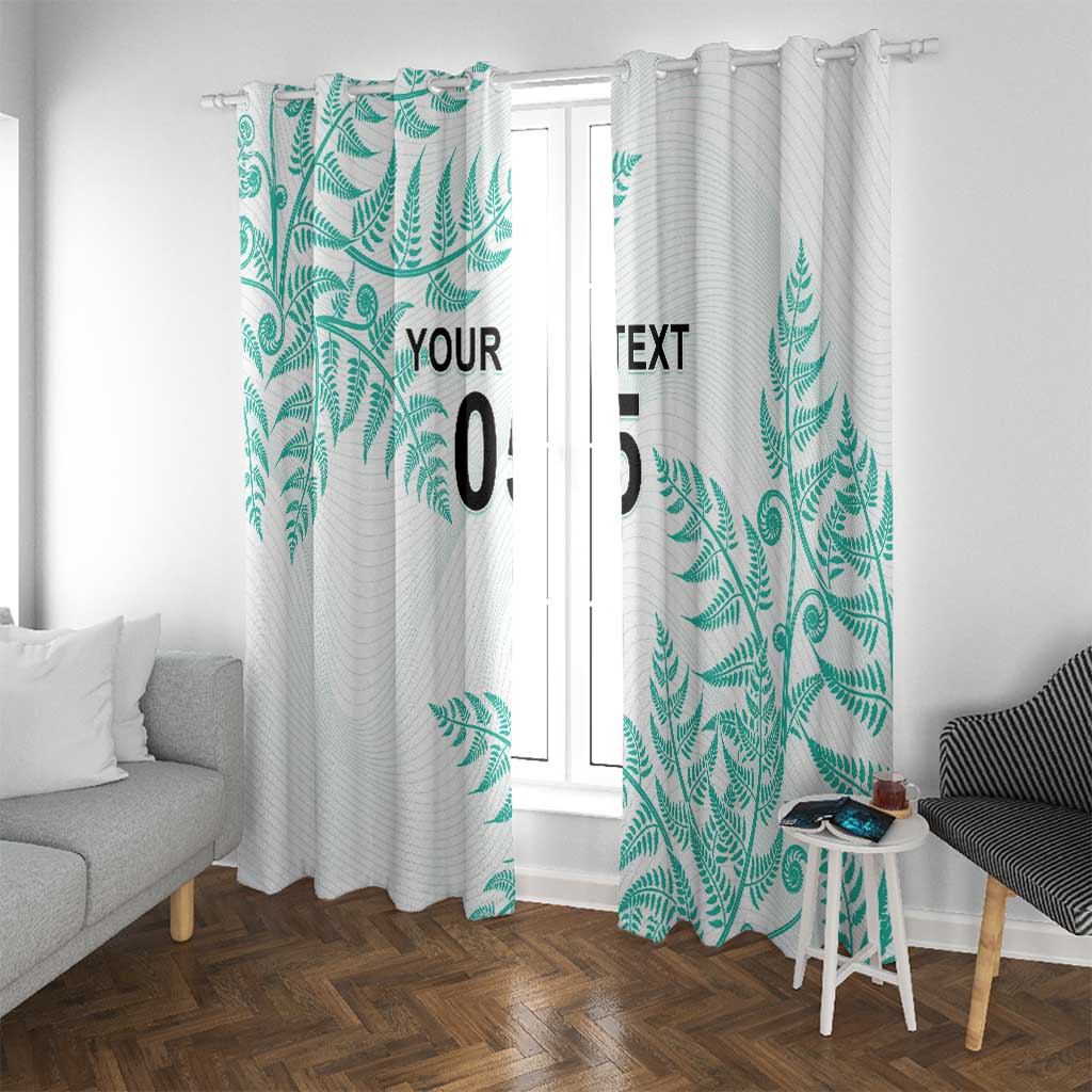 Custom New Zealand Football Window Curtain Aotearoa Pride Aqua Version LT05 With Grommets Aqua - Polynesian Pride