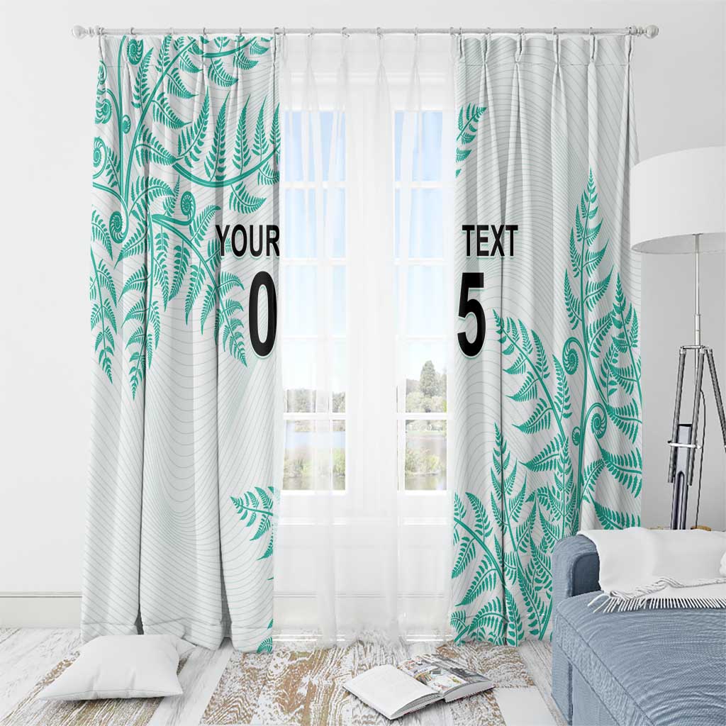 Custom New Zealand Football Window Curtain Aotearoa Pride Aqua Version LT05 - Polynesian Pride