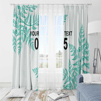 Custom New Zealand Football Window Curtain Aotearoa Pride Aqua Version LT05 - Polynesian Pride
