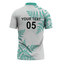 Custom New Zealand Football Zipper Polo Shirt Aotearoa Pride Aqua Version - Polynesian Pride