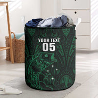 Custom New Zealand Fishing Laundry Basket Maori Tribal Pattern LT05 Black - Polynesian Pride