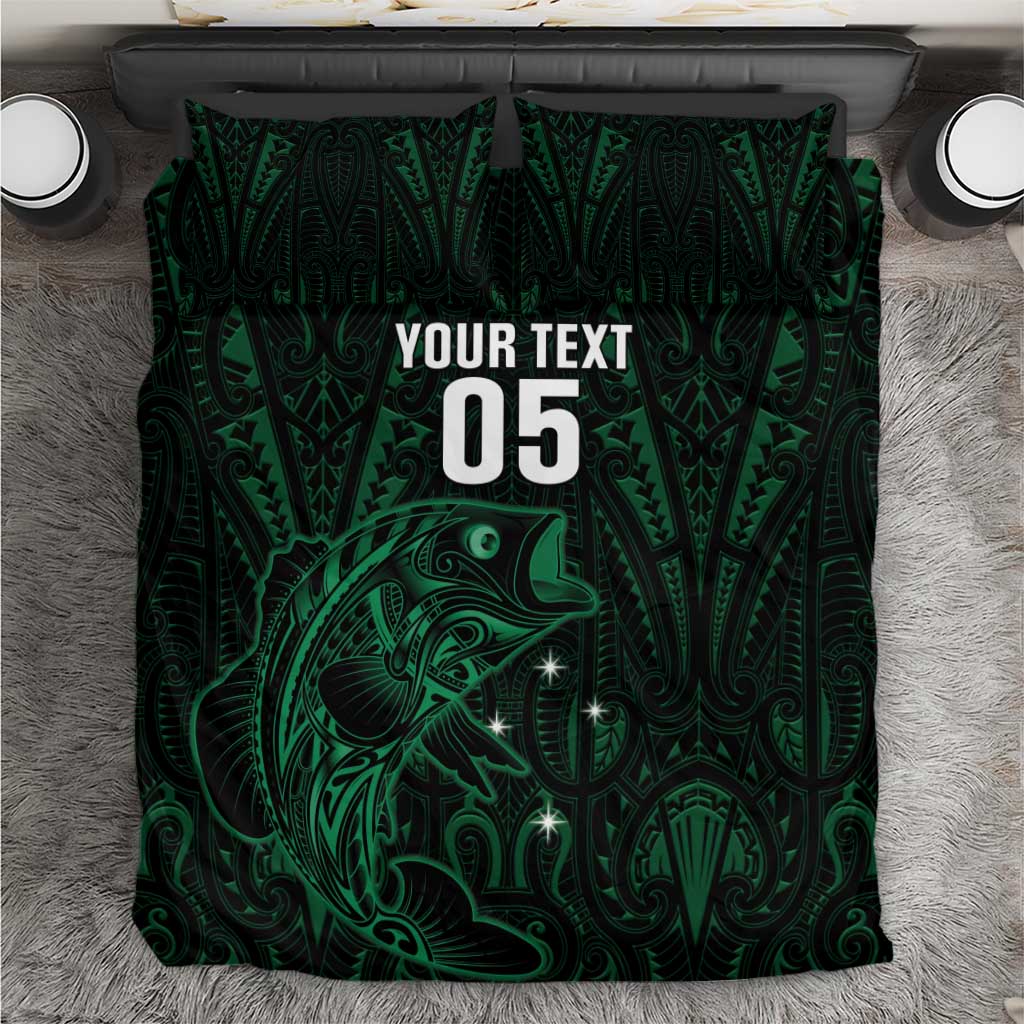 Custom New Zealand Fishing Bedding Set Maori Tribal Pattern - Polynesian Pride