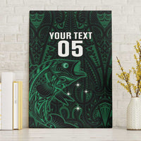 Custom New Zealand Fishing Canvas Wall Art Maori Tribal Pattern - Polynesian Pride