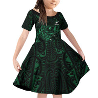 Custom New Zealand Fishing Family Matching Off Shoulder Short Dress and Hawaiian Shirt Maori Tribal Pattern - Polynesian Pride