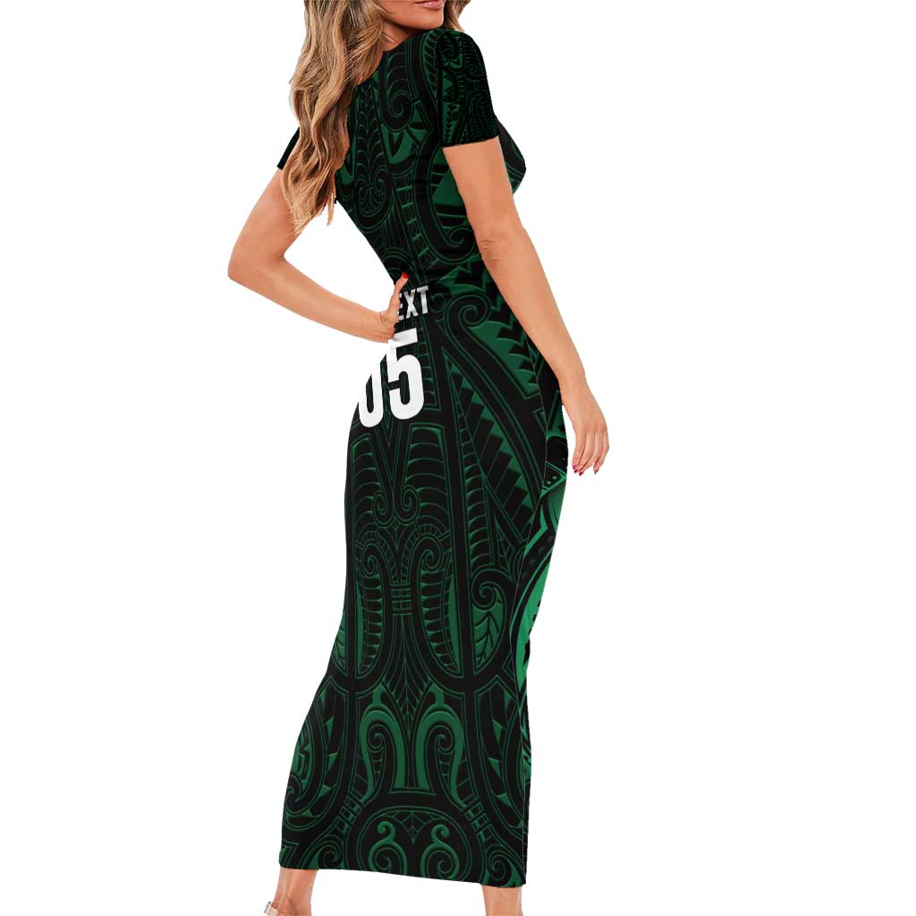 Custom New Zealand Fishing Family Matching Short Sleeve Bodycon Dress and Hawaiian Shirt Maori Tribal Pattern - Polynesian Pride