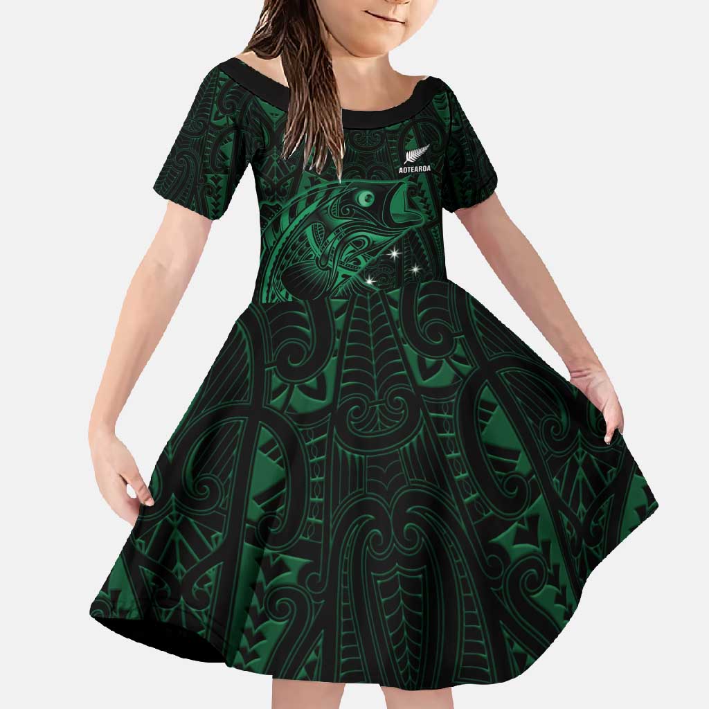 Custom New Zealand Fishing Family Matching Summer Maxi Dress and Hawaiian Shirt Maori Tribal Pattern - Polynesian Pride