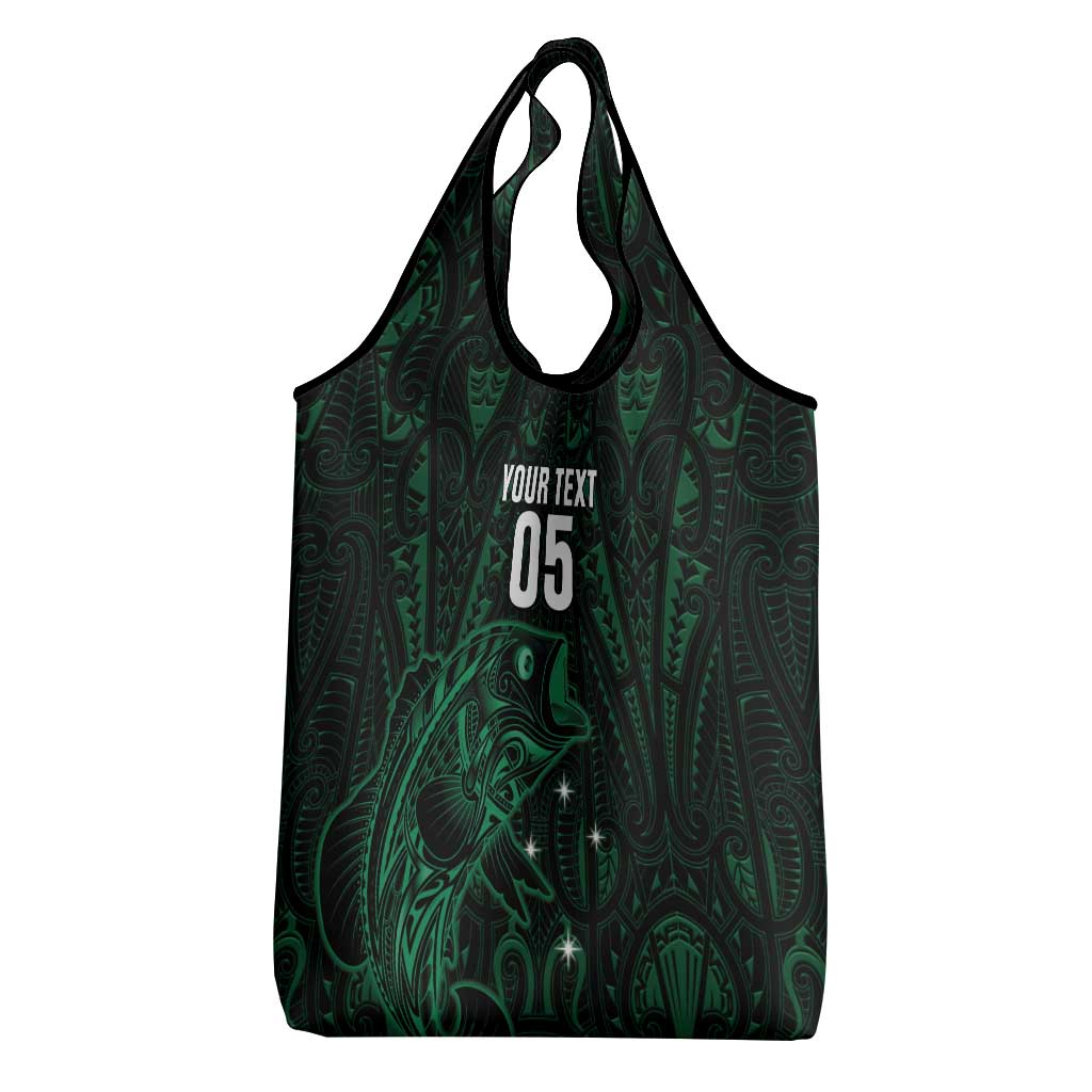 Custom New Zealand Fishing Grocery Bag Maori Tribal Pattern - Polynesian Pride