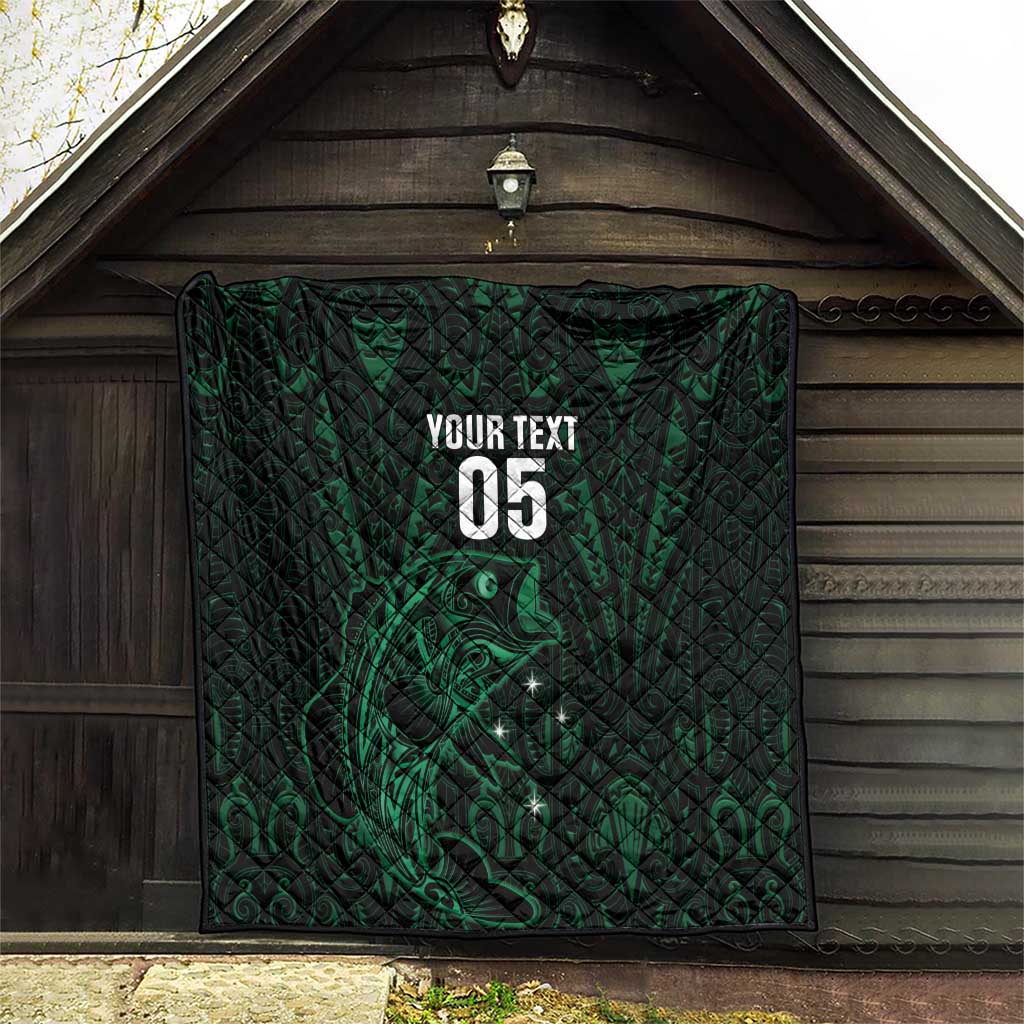 Custom New Zealand Fishing Quilt Maori Tribal Pattern - Polynesian Pride