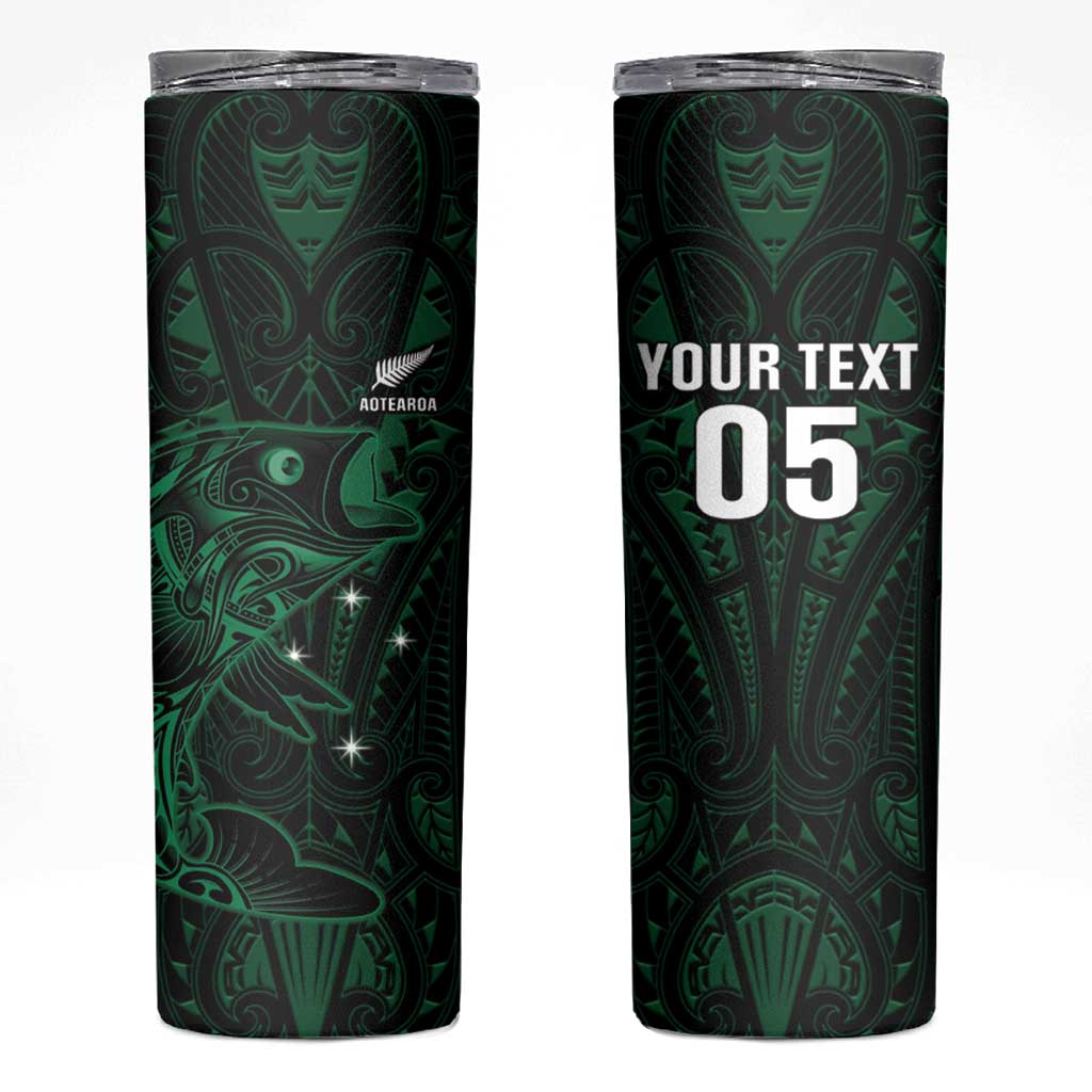 Custom New Zealand Fishing Skinny Tumbler Maori Tribal Pattern - Polynesian Pride