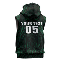 Custom New Zealand Fishing Sleeveless Hoodie Maori Tribal Pattern LT05 - Polynesian Pride