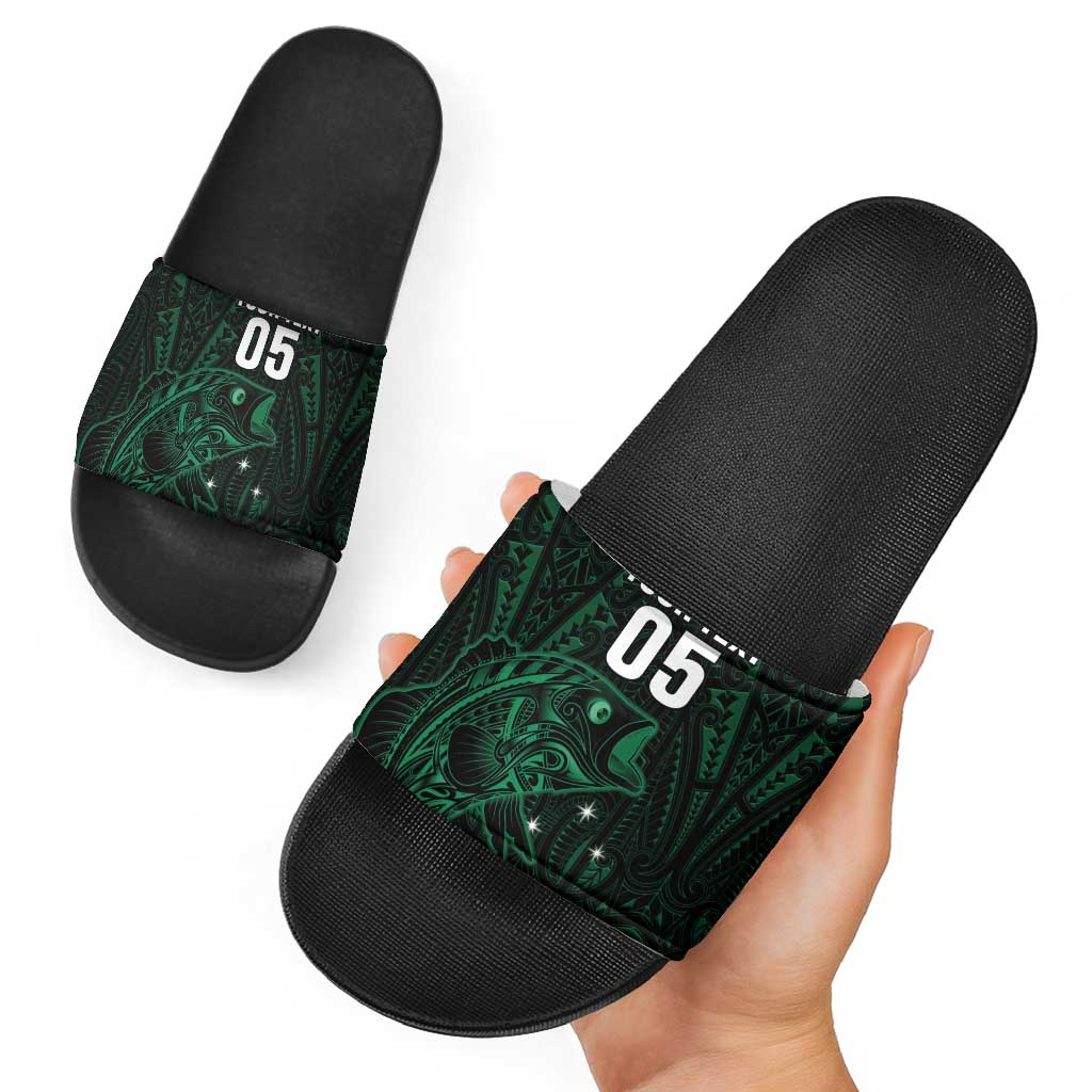 Custom New Zealand Fishing Slide Sandals Maori Tribal Pattern LT05 - Polynesian Pride
