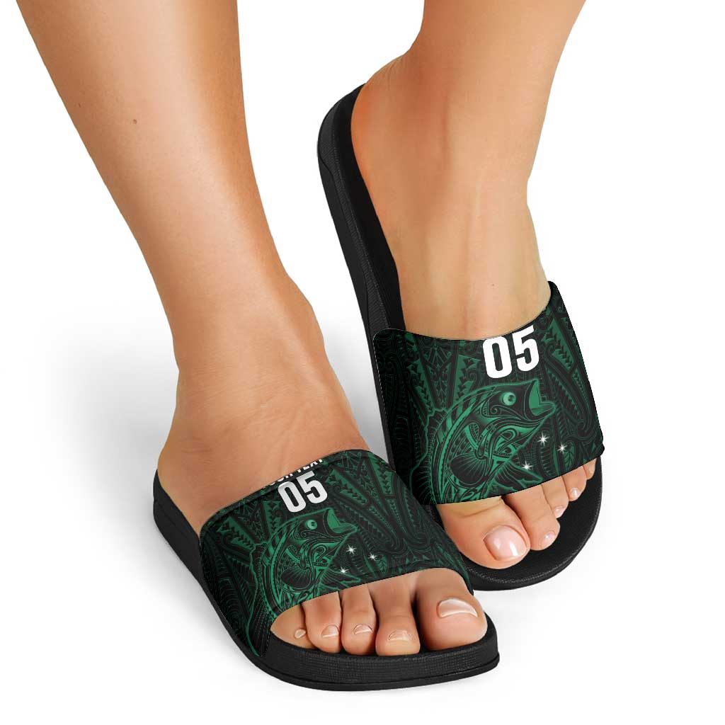 Custom New Zealand Fishing Slide Sandals Maori Tribal Pattern LT05 - Polynesian Pride