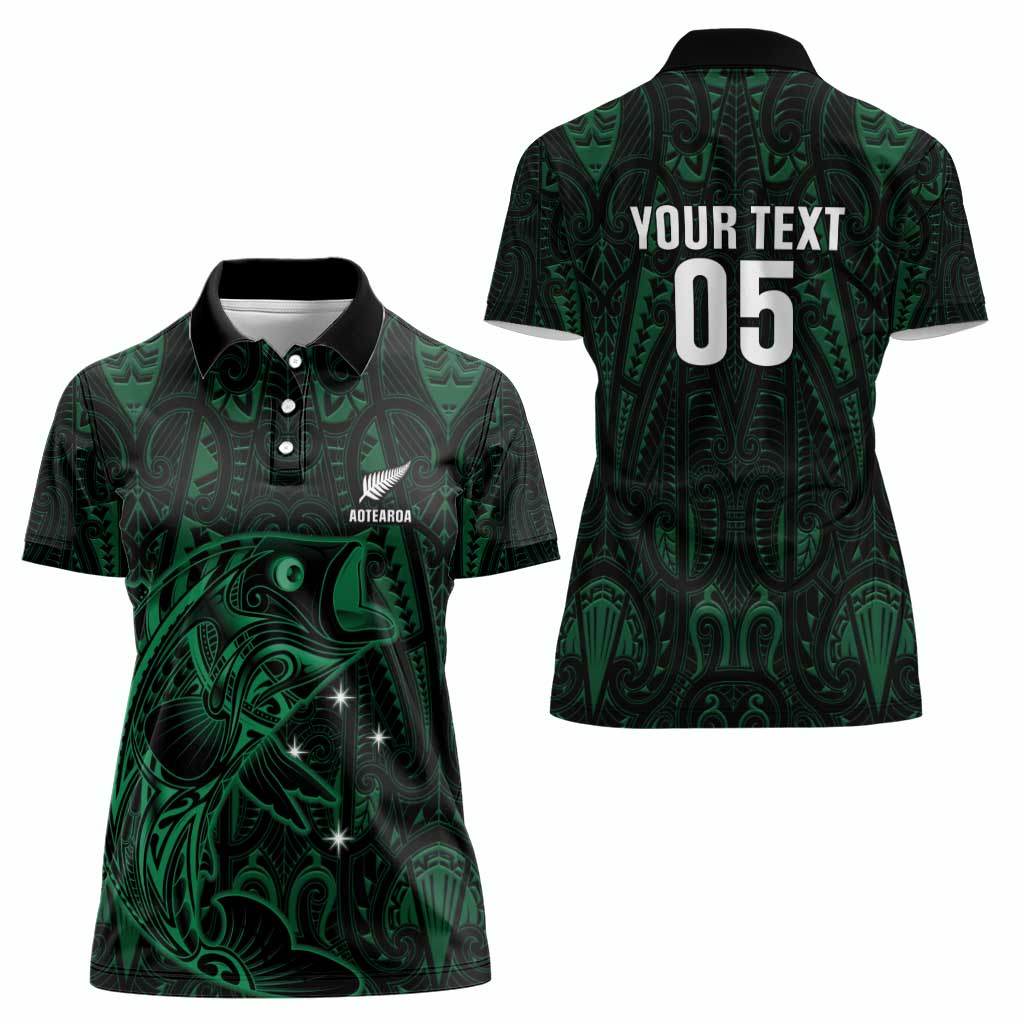 Custom New Zealand Fishing Women Polo Shirt Maori Tribal Pattern - Polynesian Pride