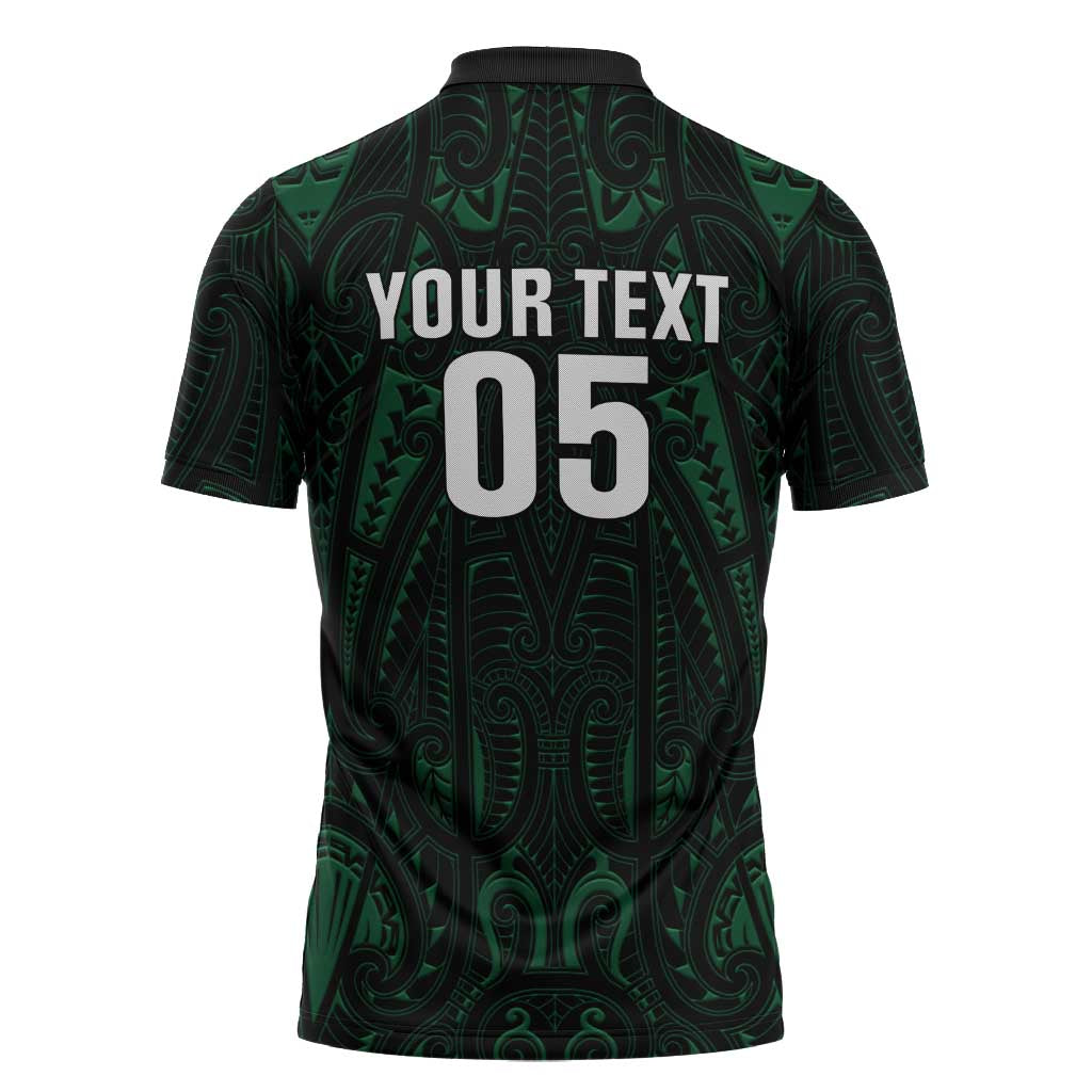 Custom New Zealand Fishing Zipper Polo Shirt Maori Tribal Pattern LT05 - Polynesian Pride