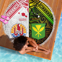 Hawaii And Tahiti Beach Blanket Coat Of Arms Polynesian Pattern LT05 - Polynesian Pride