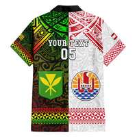 Custom Hawaii And Tahiti Family Matching Puletasi and Hawaiian Shirt Coat Of Arms Polynesian Pattern LT05 - Polynesian Pride