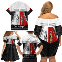 Personalised Tonga ANZAC Day Te Tau Manatui Kinautolu Family Matching Off Shoulder Short Dress and Hawaiian Shirt Lest We Forget LT05 - Polynesian Pride