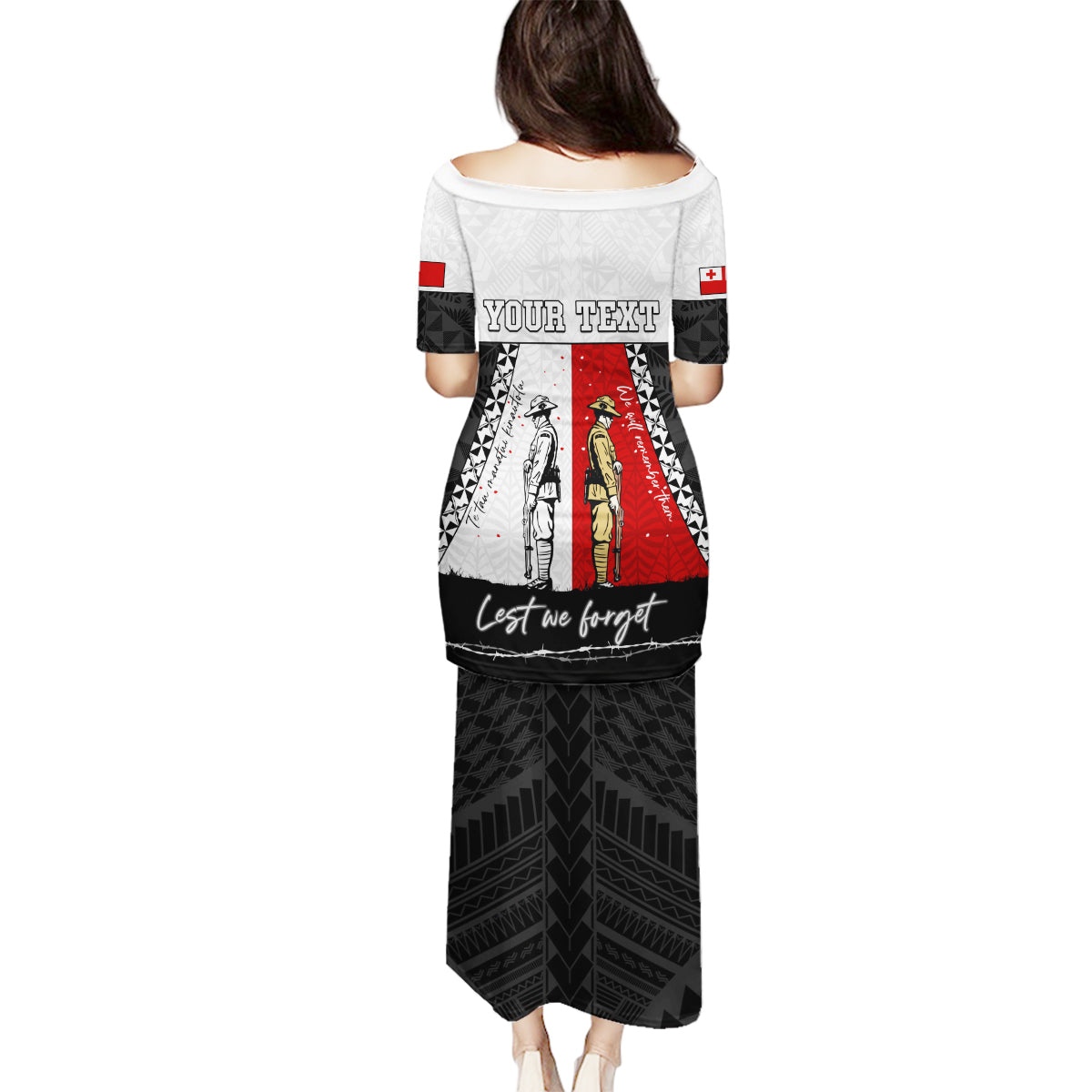 Personalised Tonga ANZAC Day Te Tau Manatui Kinautolu Family Matching Puletasi and Hawaiian Shirt Lest We Forget LT05 - Polynesian Pride