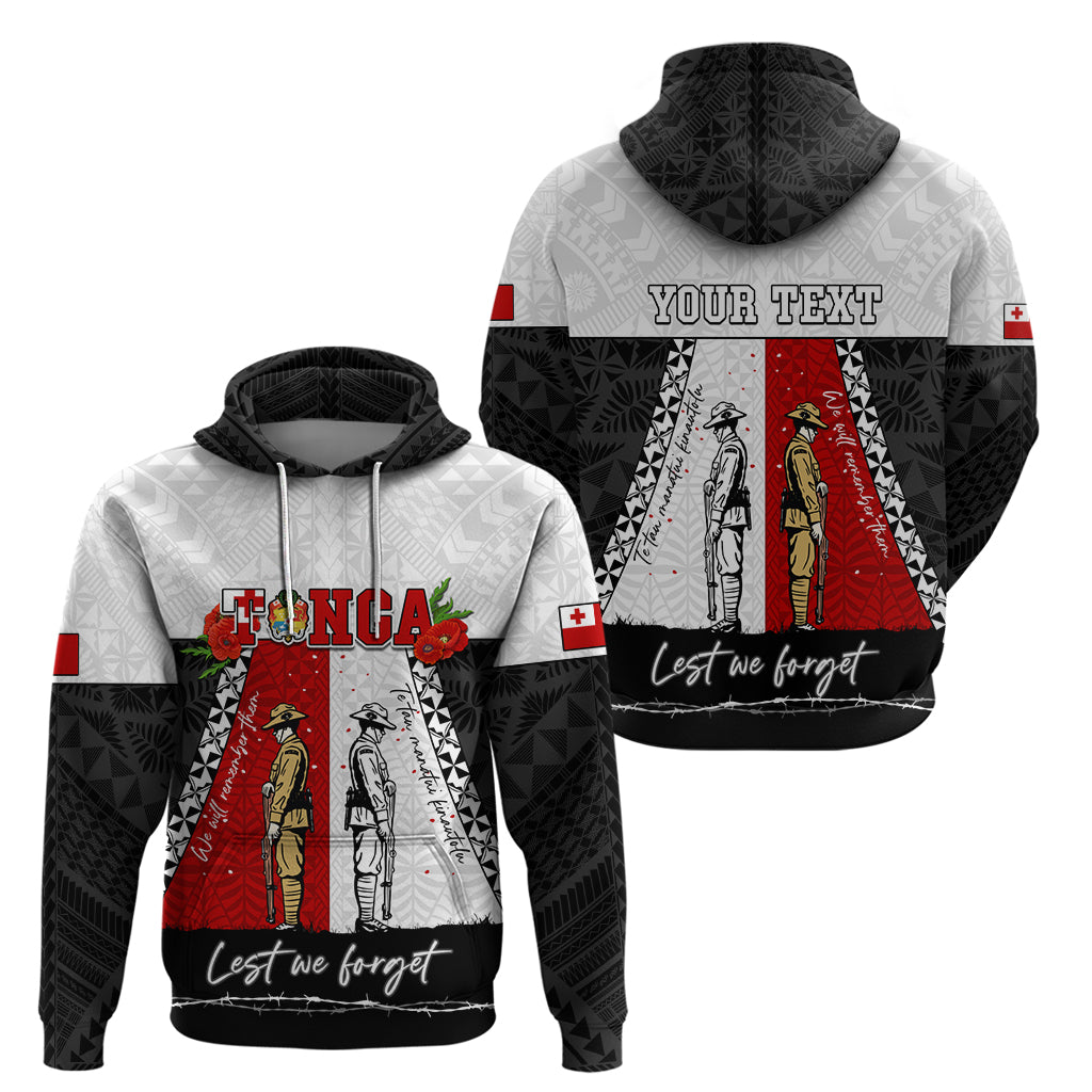 Personalised Tonga ANZAC Day Te Tau Manatui Kinautolu Zip Hoodie Lest We Forget LT05 - Polynesian Pride