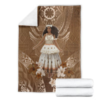 Bula Fiji Women's Day Blanket With Fijian Tapa Pattern