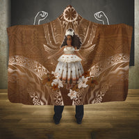 Bula Fiji Women's Day Hooded Blanket With Fijian Tapa Pattern LT05 One Size Brown - Polynesian Pride
