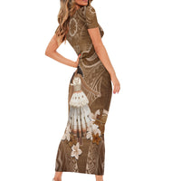Bula Fiji Women's Day Short Sleeve Bodycon Dress With Fijian Tapa Pattern LT05 - Polynesian Pride