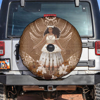 Bula Fiji Women's Day Spare Tire Cover With Fijian Tapa Pattern LT05 Brown - Polynesian Pride