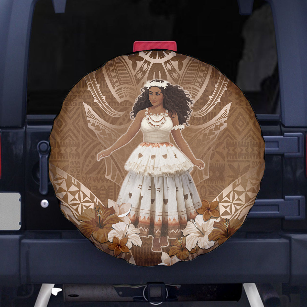 Bula Fiji Women's Day Spare Tire Cover With Fijian Tapa Pattern LT05 - Polynesian Pride